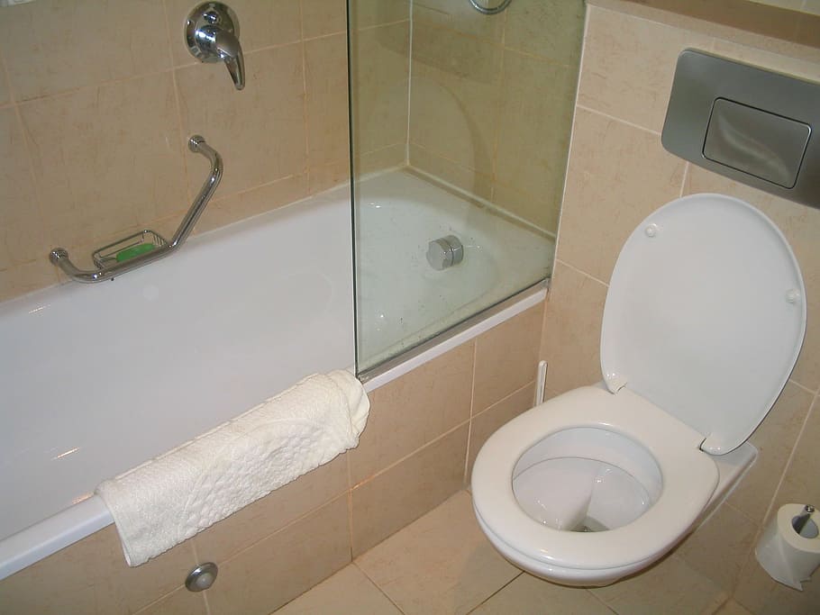 putih, keramik, mangkuk toilet, bathtub, hotel, toilet, israel, desain, rumah, dekorasi