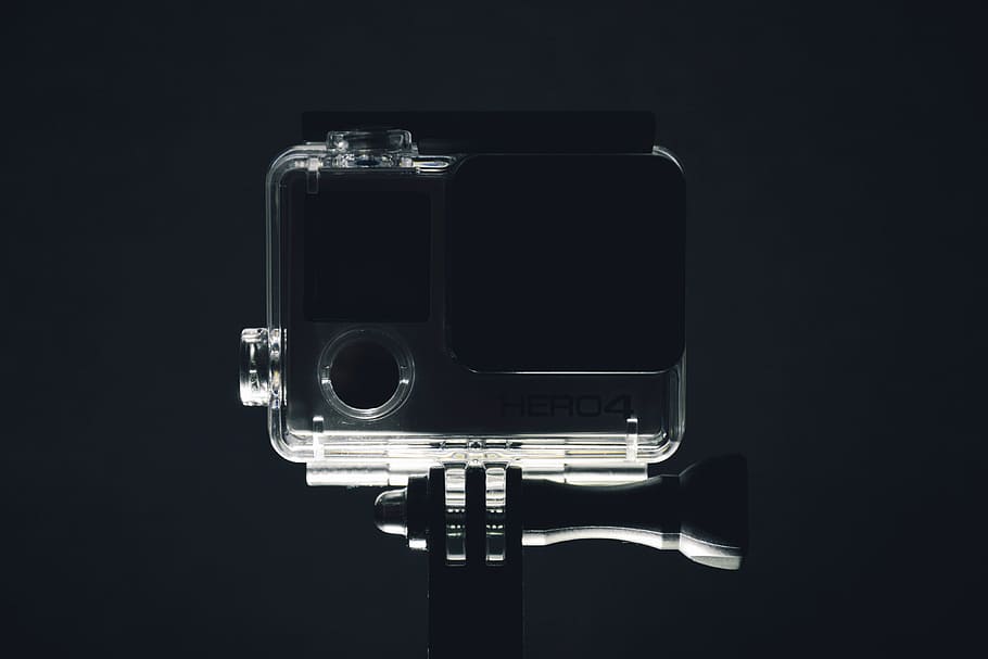 kamera gopro, GoPro, kamera, teknologi, kamera - Peralatan Fotografi, peralatan, Warna hitam, Objek tunggal, latar belakang hitam, foto studio