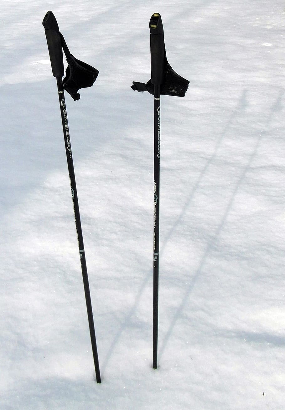 black steel rod, Ski Poles, Trekking, Hiking, Poles, hiking, poles, nordic walking, winter, sticks, day