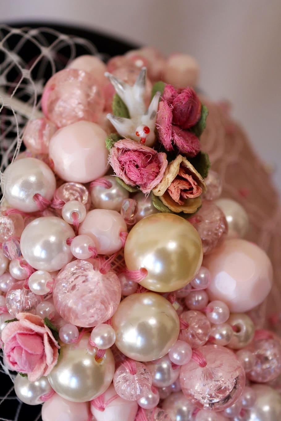Pearls, Wedding, Bride, Pink, Ivory, wedding, bride, pink, ivory, head band, retro, fashion