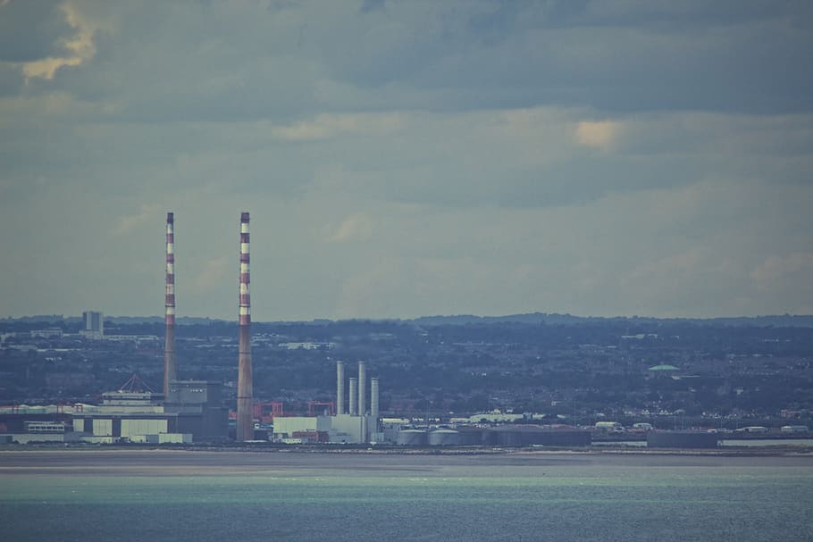 industry, chimneys, grunge, industrial, factory, pollution, power plant, environment, production, fuel
