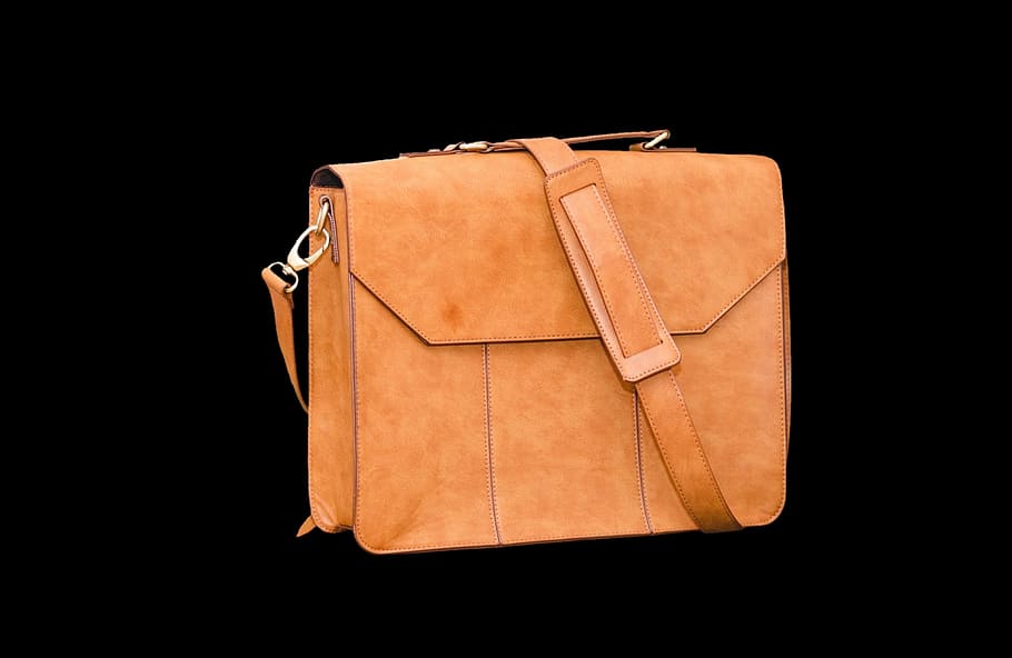 leather case, bag, briefcase, handbag, leather, leather strap, fashion, leather goods, single object, black background