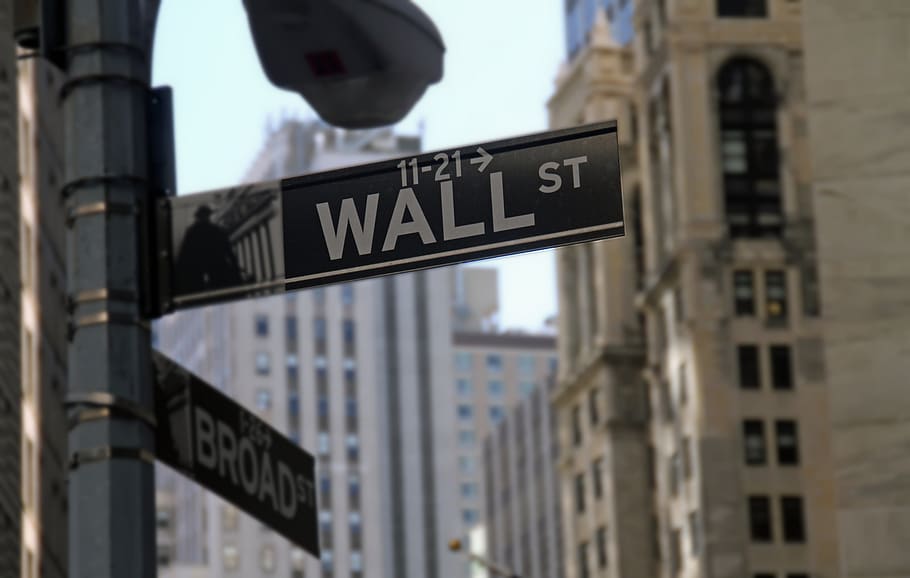 wall street, stock exchange, finance, new york, sign, street, downtown, economy, trade, wealth