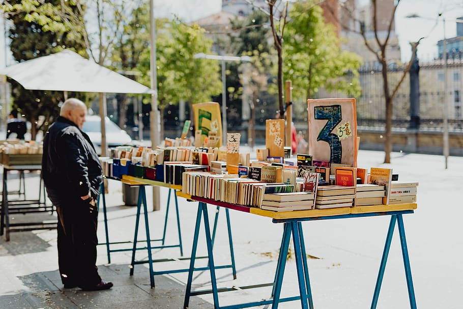 books, fair, market, book, bazaar, used, madrid, spain, Street, real people
