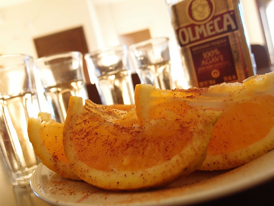 orange, tequila, cinnamon, party, food and drink, food, indoors, freshness, still life, close-up