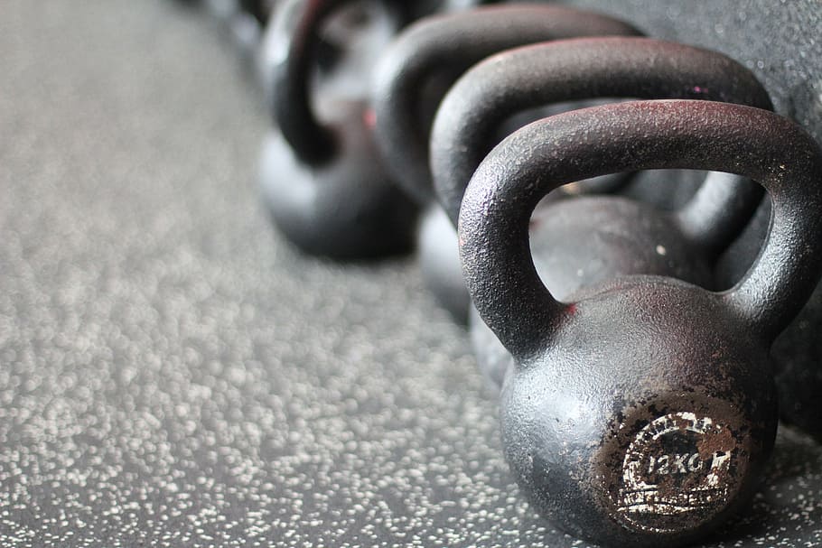 foto de primer plano, negro, campanas de caldera, pesas, peso, kilo, elevar, 12, deportes de potencia, fuerza