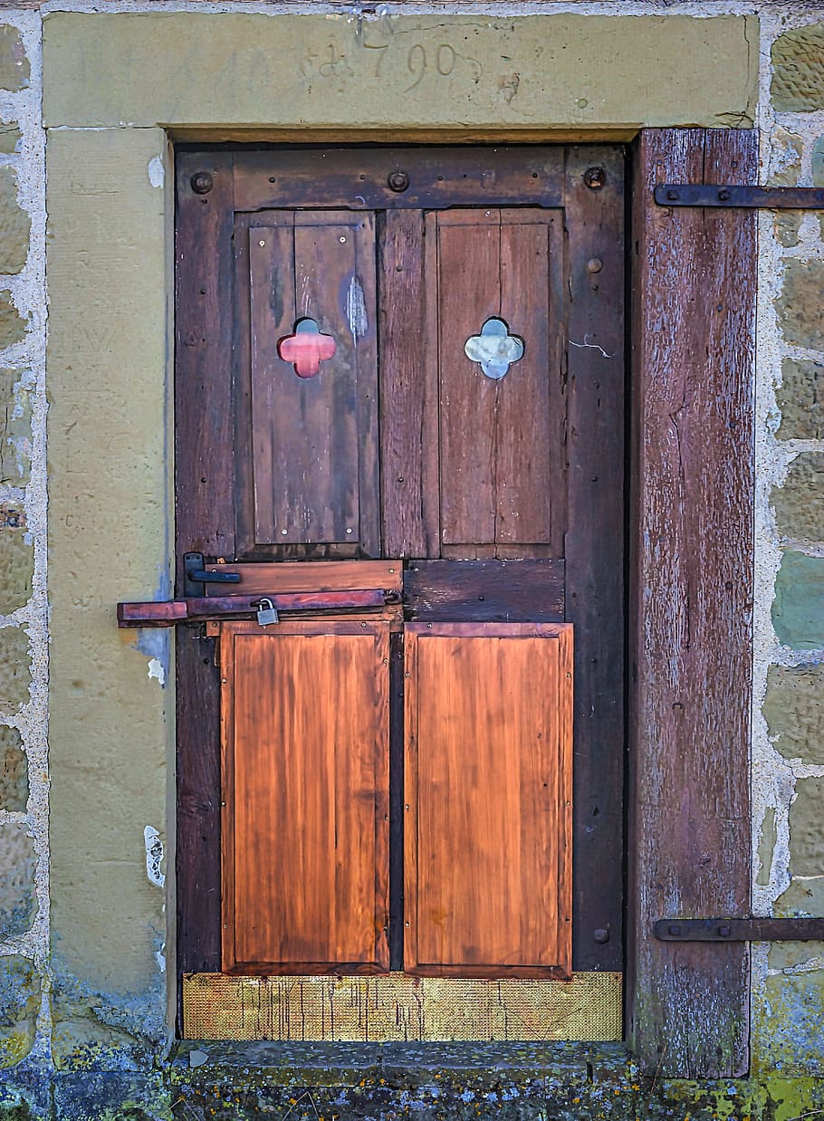 입력, 나무로되는 문, 늙은, 야생, 문, 집 입구, 목재, 정문, 지붕틀, 오래된 문