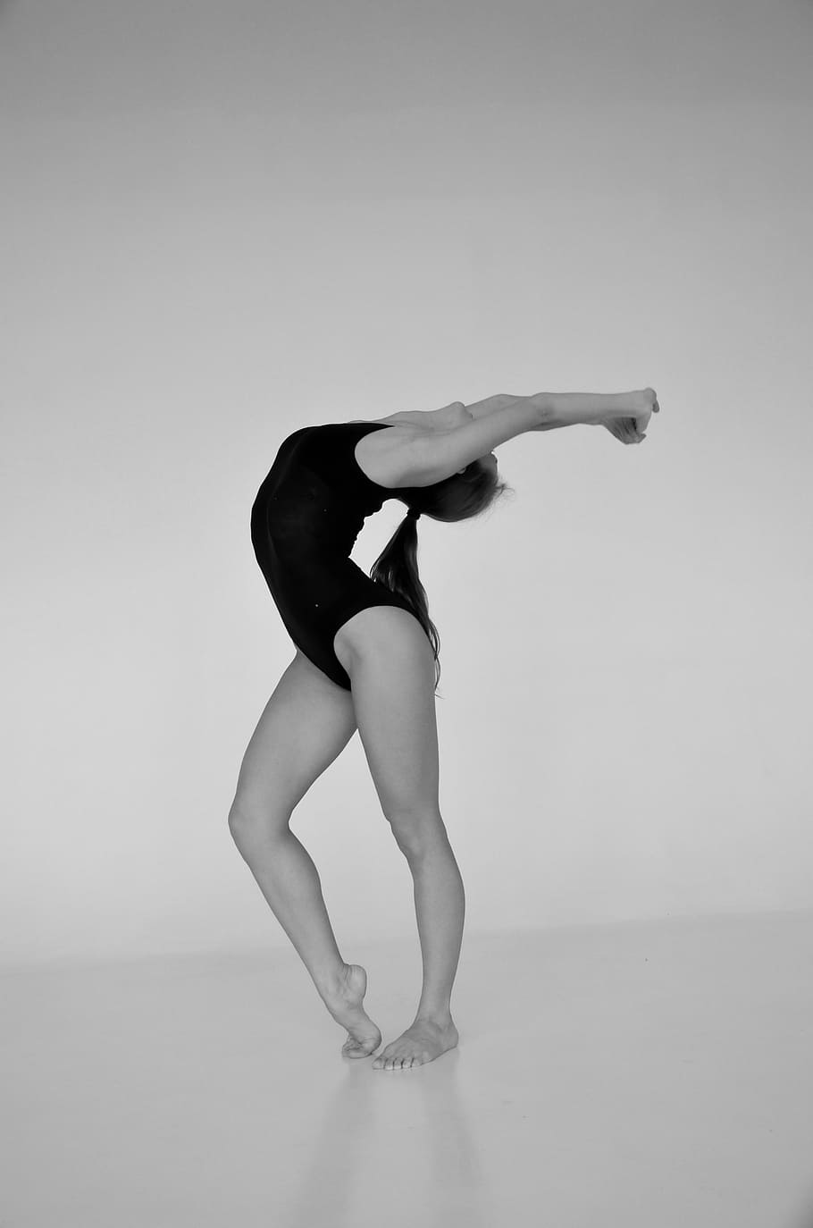 balerina woman stretching, girl, gymnastics, sports, ballet, ballet Dancer, women, people, one Person, black And White