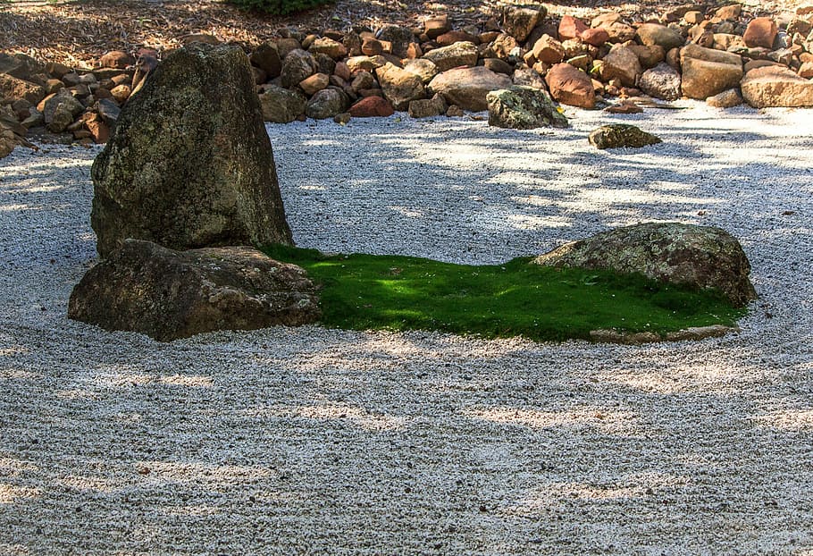 禅庭園, 瞑想, 洞察, 理解, 平和, 大乗仏教, アジア庭園, 中国庭園, 日本庭園, 掻き集められた小石