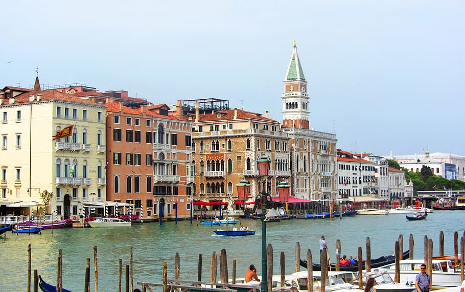 venecia, italia, góndolas, barca, canal, agua, monumento, europa, canales, ciudad