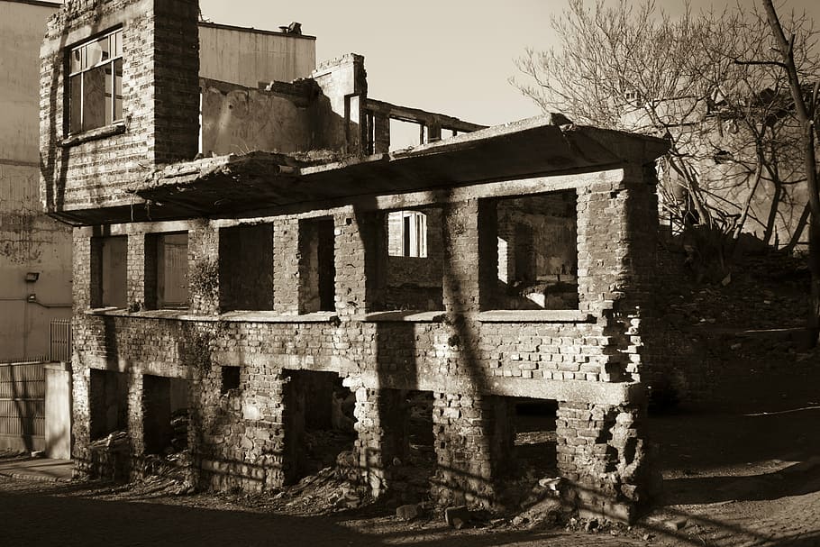 ancient, ruin, street, sepia, building, istanbul, buildings, city, architecture, apartments