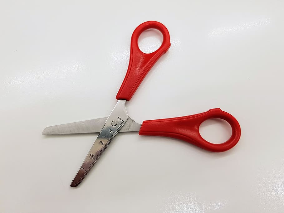 scissors, tool, steel, sharp, knife blade, clean-cut, plastic, stainless steel, cutting, equipment