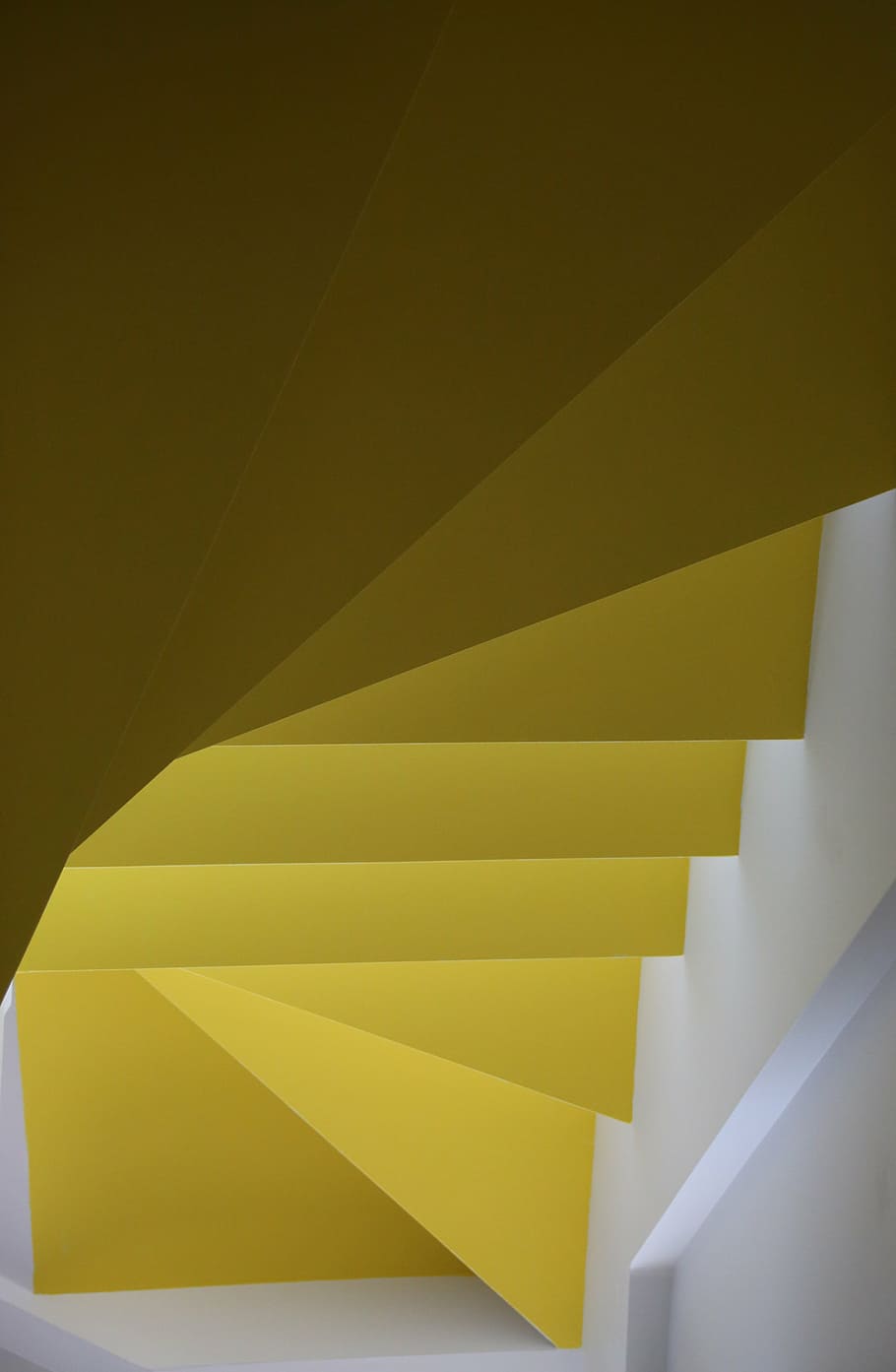 yellow papers, yellow, stairs, steps, wall, architecture, abstract, modern, steps and staircases, built structure