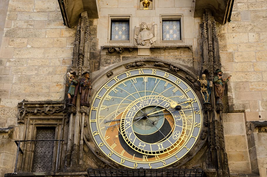 prague, historic center, town hall, czech republic, facade, architecture, historically, astronomical clock, places of interest, watches