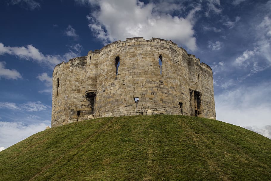 Clifford, torre, Clifford'S Tower, York Castle, torre defensiva, Donjon, ruina, castillo, normando, edad media