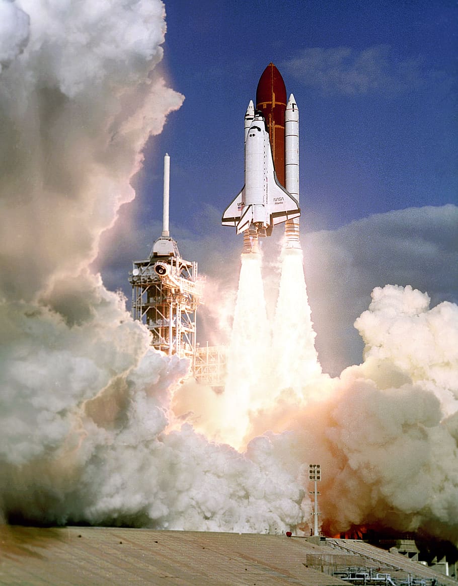 lançamento do ônibus espacial atlantis, decolagem, foguete, veículo, nave espacial, explosão, missão, exploração, lançamento, voo