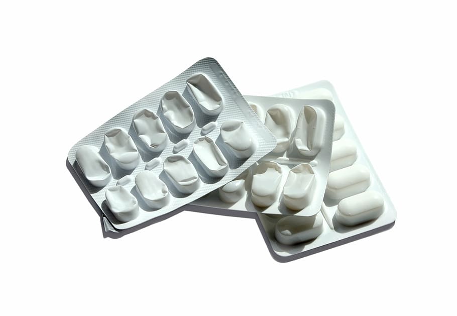 three, white, medication blister pads, tablets, the pill, medical, pain, capsule, healthcare And Medicine, medicine