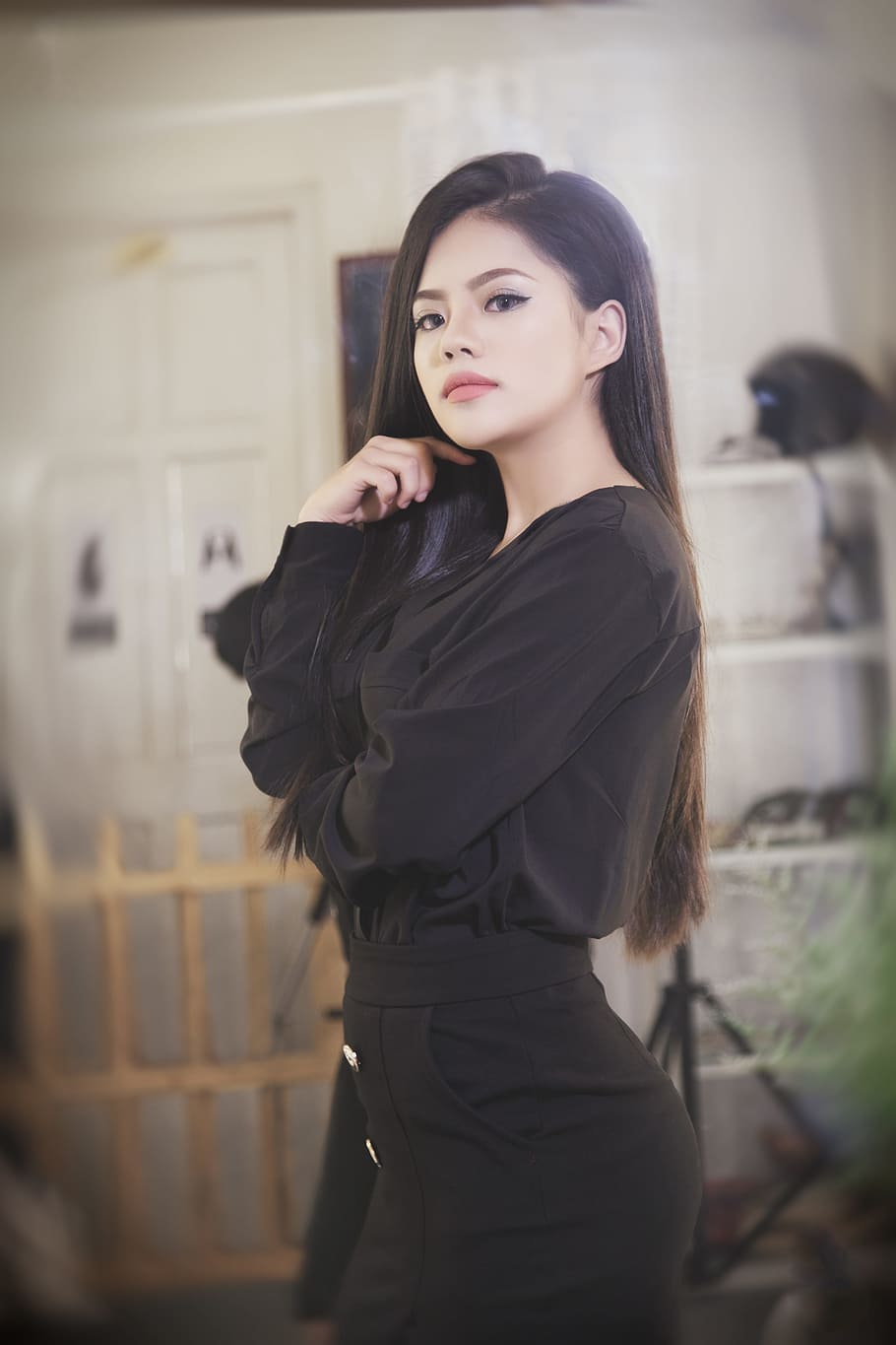 woman, standing, cabinet, beauty, asian, vietnam, nice, graceful, nice picture, girl