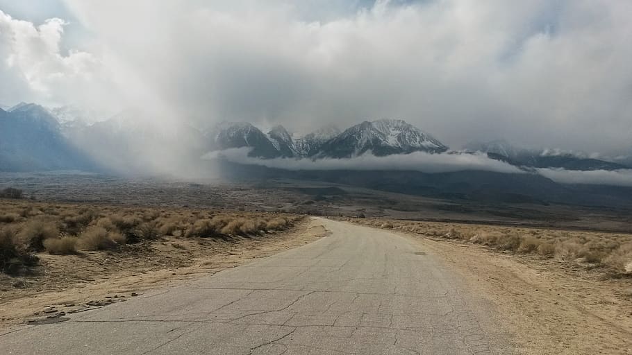 mammoth, mountain, roadside, cloud - sky, scenics - nature, beauty in nature, sky, road, environment, landscape