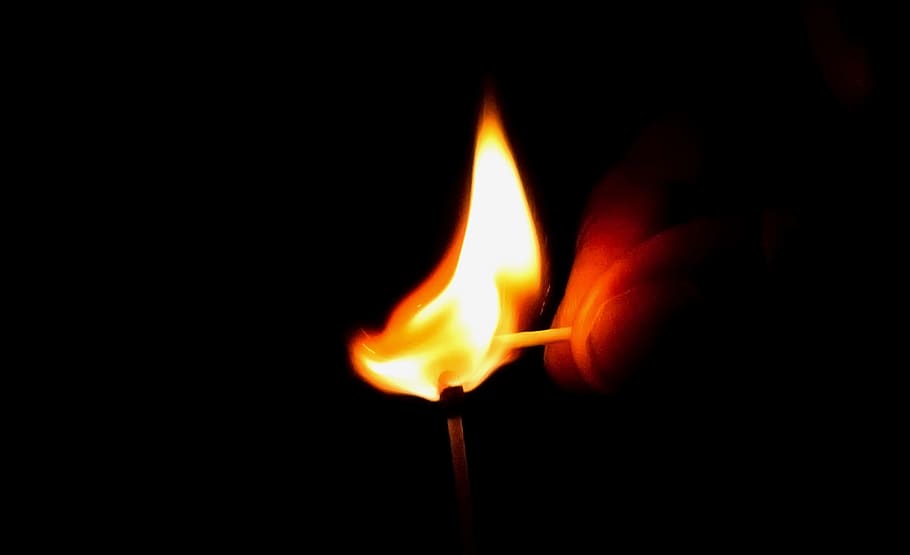 fósforos, fuego, iluminación, fósforo, quemar, llama, calor, símbolo, luz, caliente