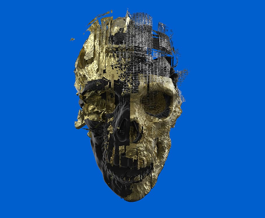 ilustración del cráneo marrón, esqueleto, cráneo, 3d, scull, yamo, gráficos, un animal, reptil, animales en la naturaleza