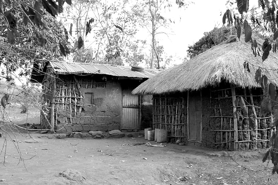アフリカ, 家, ウガンダ, 村, アフリカの家, 小屋, 伝統的, 部族, 文化, 貧困