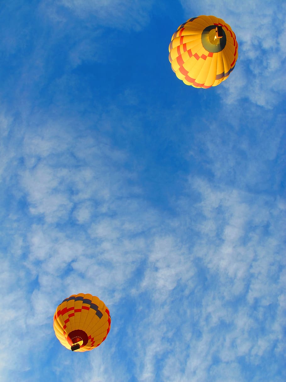 balon udara panas, sedona, arizona, tamasya, langit, awan - langit, tampilan sudut rendah, alam, balon, balon udara