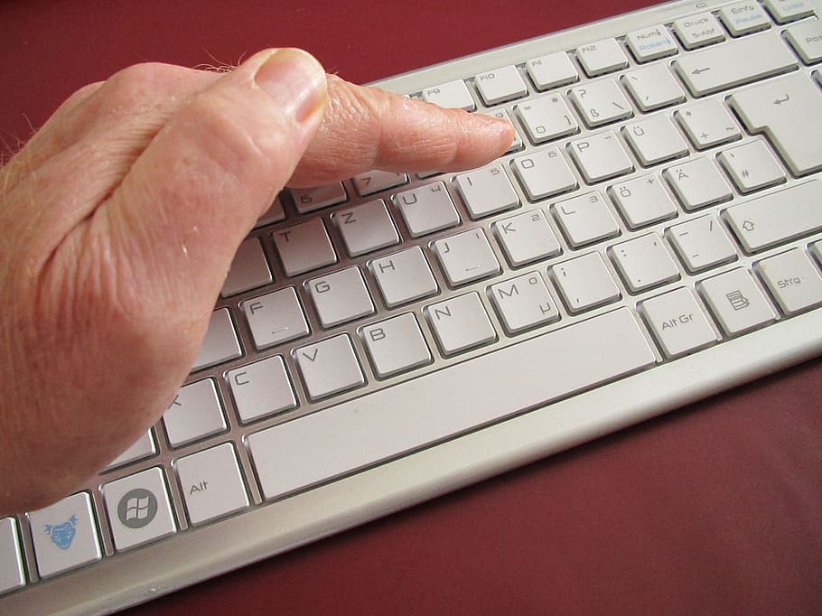 person, using, computer keyboard, keyboard, computer, hand, cover, security, protection, protect