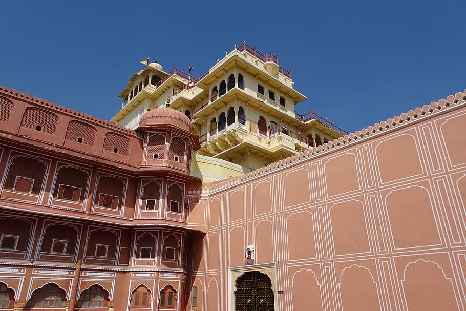 palacio de la ciudad, arquitectura, hito, histórico, famoso, monumento, turismo, maharajá, jaipur, rajastán