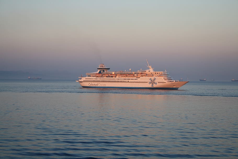hellas, boat, pireus-port, sunrise, cruise, sea, nature, ocean, vacation, tourism