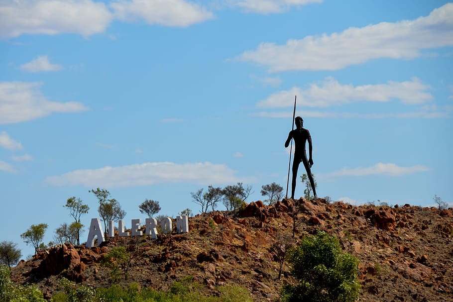 Statue, Giant, Man, Aileron, anmatjere man, outback, aborigine, aboriginal, australia, outdoors