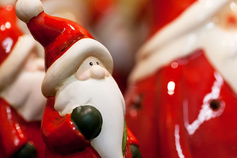 ceramic, santa claus figurine, santa claus, christmas, beard, celebration, december, festive, white, holiday