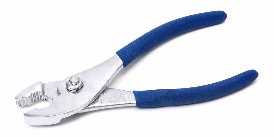 blue, gray, pliers, white, surface, tool, equipment, repair, work, hardware