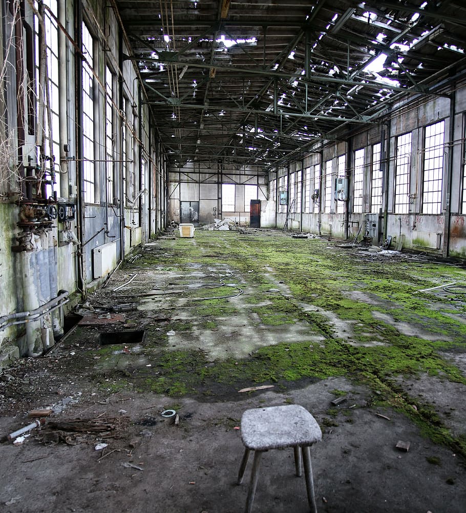 lapsed, decay, ruin, old factory, hall, leave, morbid, dilapidated,  abandoned, architecture | Pxfuel