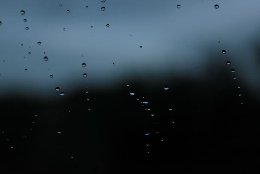 panel de vidrio transparente, oscuro, agua, gotas, lluvia, sin gente, soltar, naturaleza, cielo, fondos