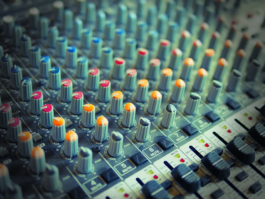 console do mixer, música, rádio, mixer, áudio, som, console, dj, mix, tecnologia