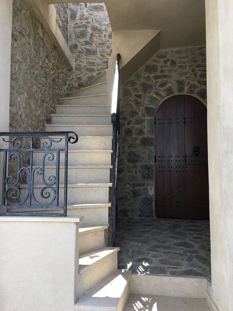 greece, crete, stairs, architecture, built structure, staircase, building, indoors, door, entrance