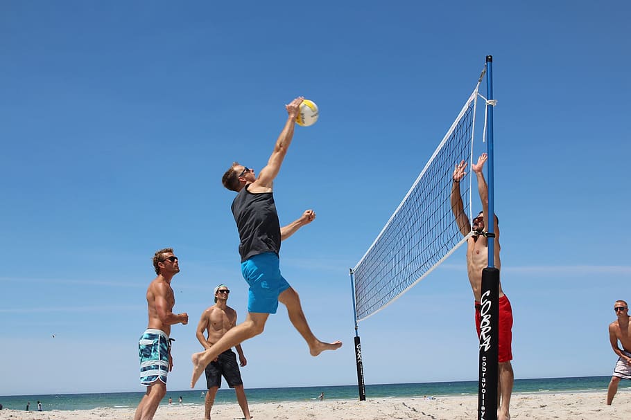 sea, summer, fun, leisure, water, volleyball, sky, leisure activity, men, land