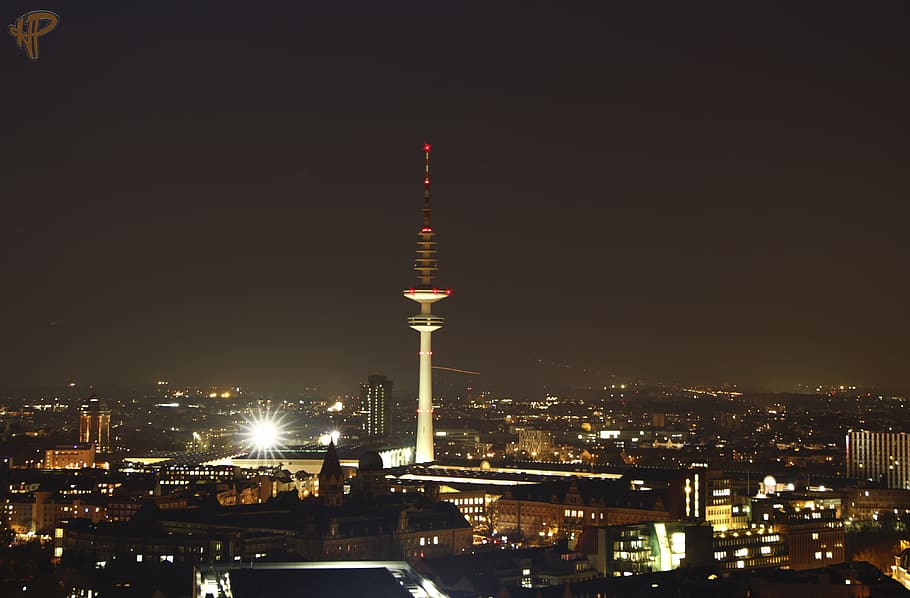 Hamburg, Tv Tower, Fair, Radio Tower, architecture, germany, city, structures, planned un blomen, night