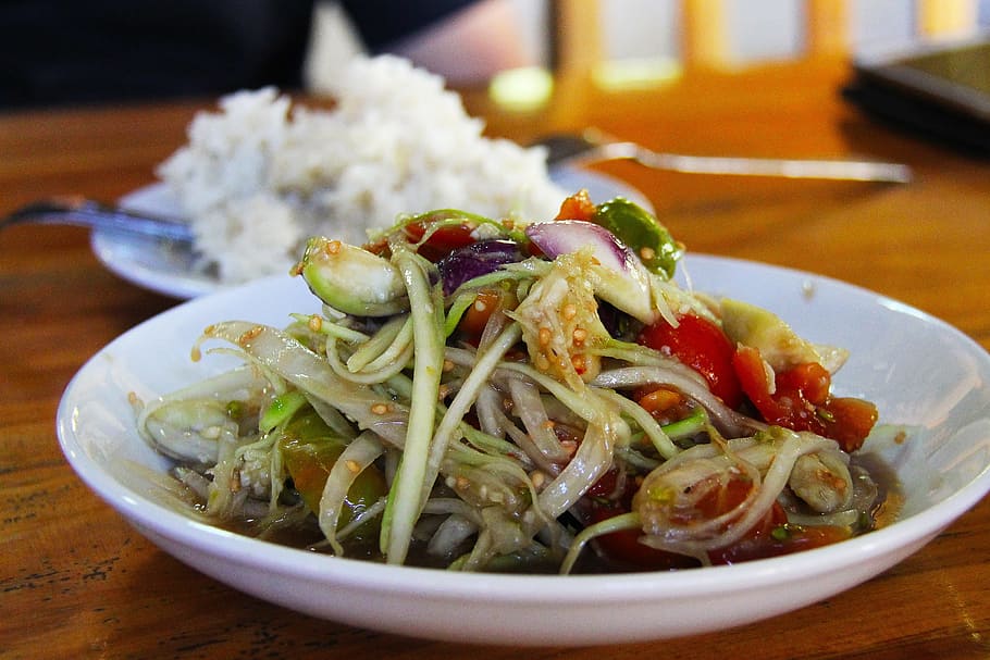 Salad, Lao, Rice, Lunch, lao salad, luang prabang, laos, unesco heritage, city, winter