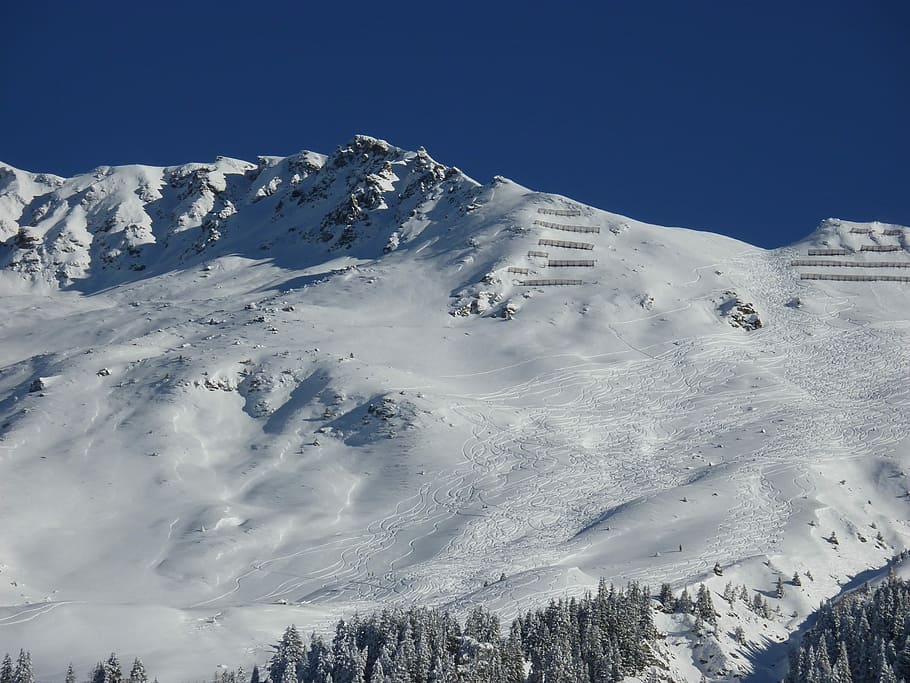 Pegunungan, Tanduk, Swiss, tanduk hitam, musim dingin, Alpen swiss, kontrol longsoran salju, salju, alpine, salju tebal