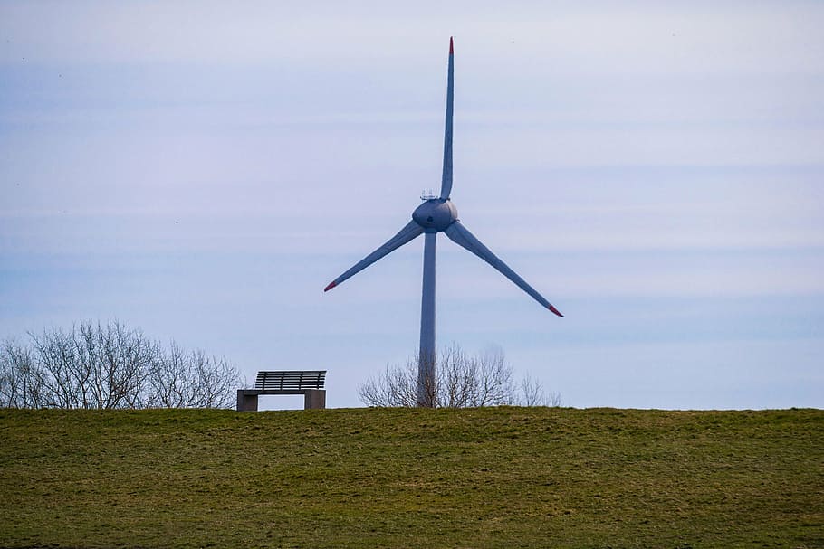 bank, pinwheel, dike, wind energy, meadow, grass, north sea, relaxation, chill out, rest