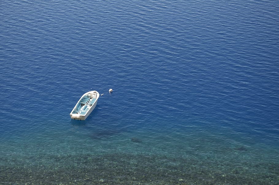 motorboat, ocean, daytime, white, speedboat, body, water, blue, sea, boat