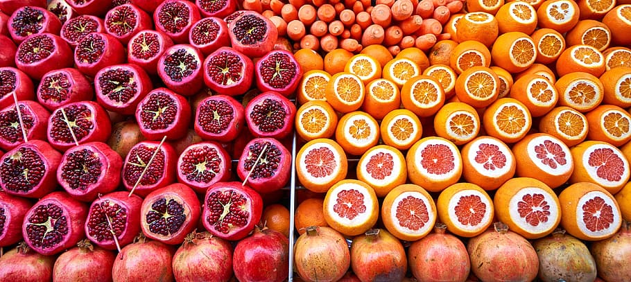 manojo, naranja, púrpura, frutas, fruta, comida, saludar, papel tapiz, jugoso, naranjas