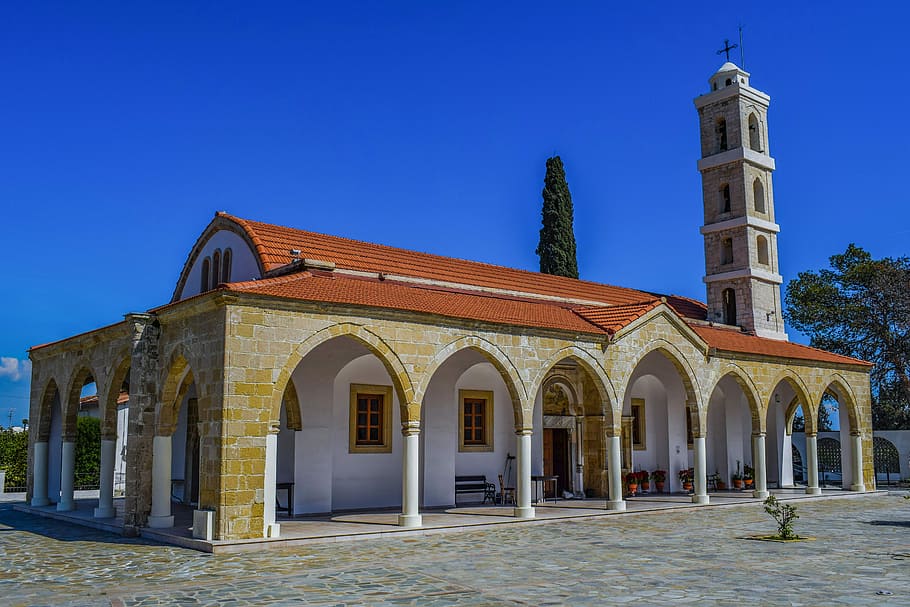 cyprus, larnaca, ayios georgios, architecture, religion, orthodox, christianity, travel, building, church