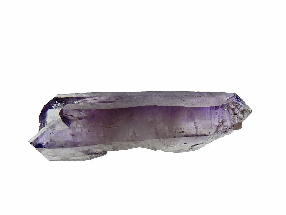 fragmento de cristal púrpura, cristal, amatista, púrpura, transparencia, piedra, mineral, piedra de poder, tiro del estudio, fondo blanco