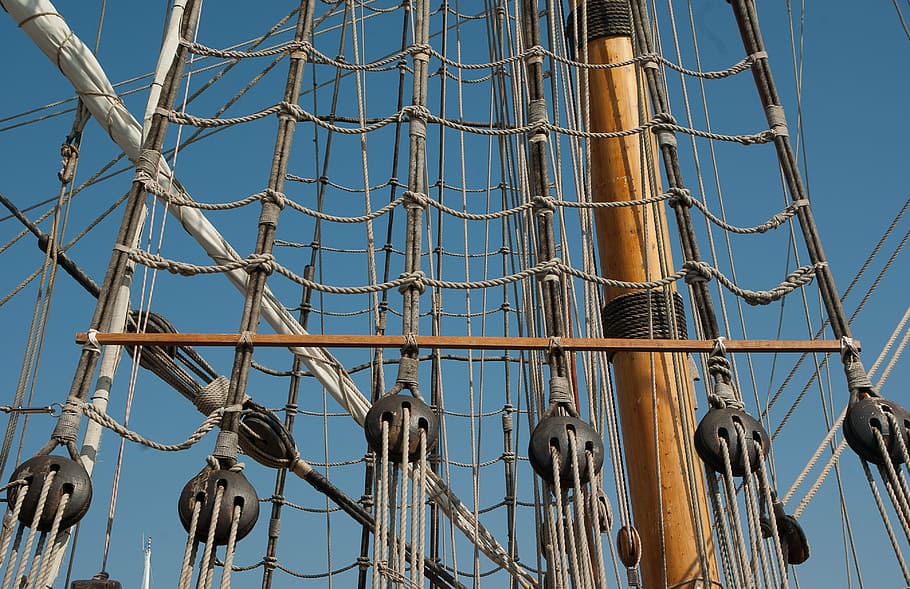 esteras, escaleras de cuerda, velero, embarcación náutica, vela, aparejo, cuerda, mástil, mar, yate