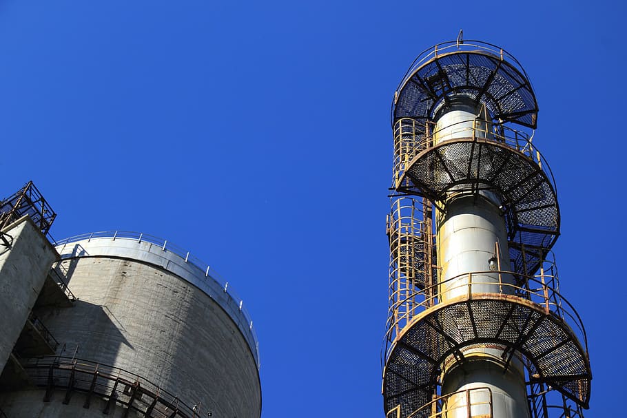 bulgaria, vratsa, abandoned, industry, chemical, plant, architecture, built structure, clear sky, blue