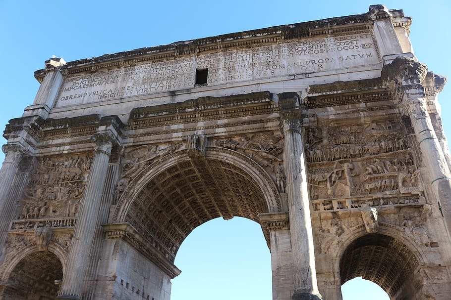 Roma, Reruntuhan, Antik, Arsitektur, lengkungan, batu, forum roman, sejarah, struktur buatan, tujuan perjalanan