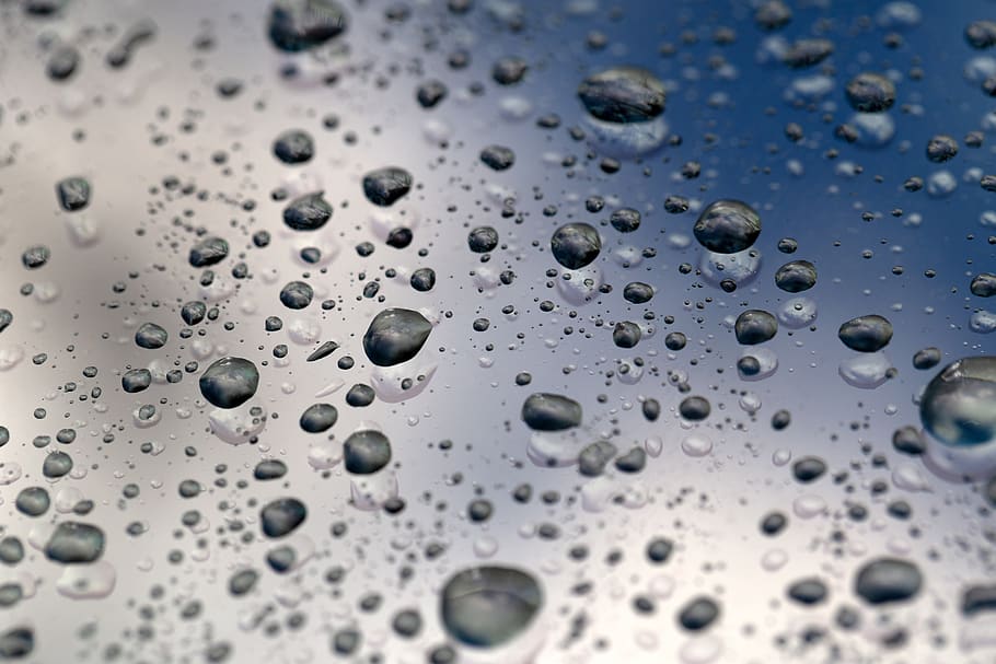 water, droplets, window, rain, climate, weather, macro, reflection, wet, drop